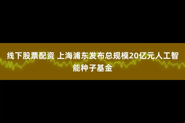 线下股票配资 上海浦东发布总规模20亿元人工智能种子基金