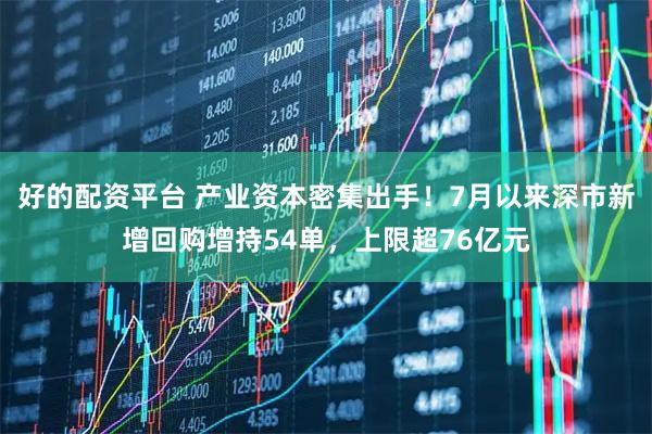 好的配资平台 产业资本密集出手！7月以来深市新增回购增持54单，上限超76亿元